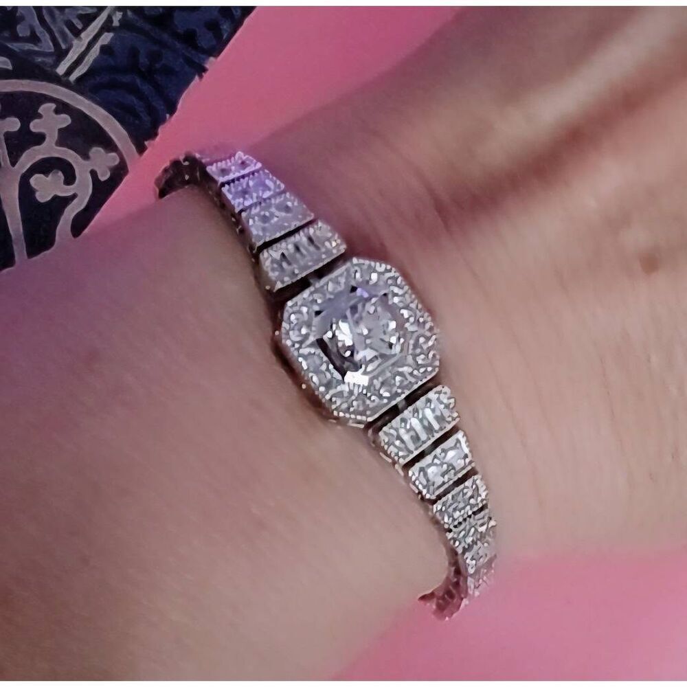 Gorgeous New Luxury Lab Created White Sapphire Statement Bracelet